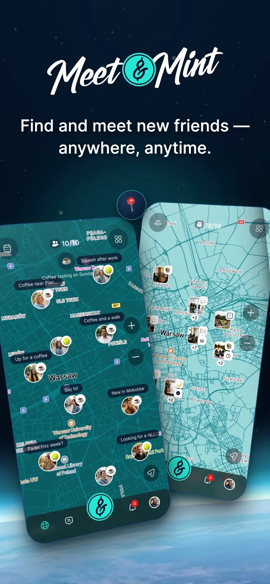 The Meet & Mint app: a map of events and people near you